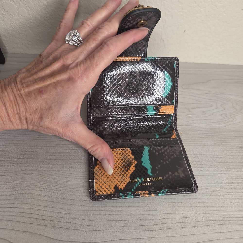 Kurt Geiger Snakeskin Pattern Card Holder NWT - Picture 2 of 4